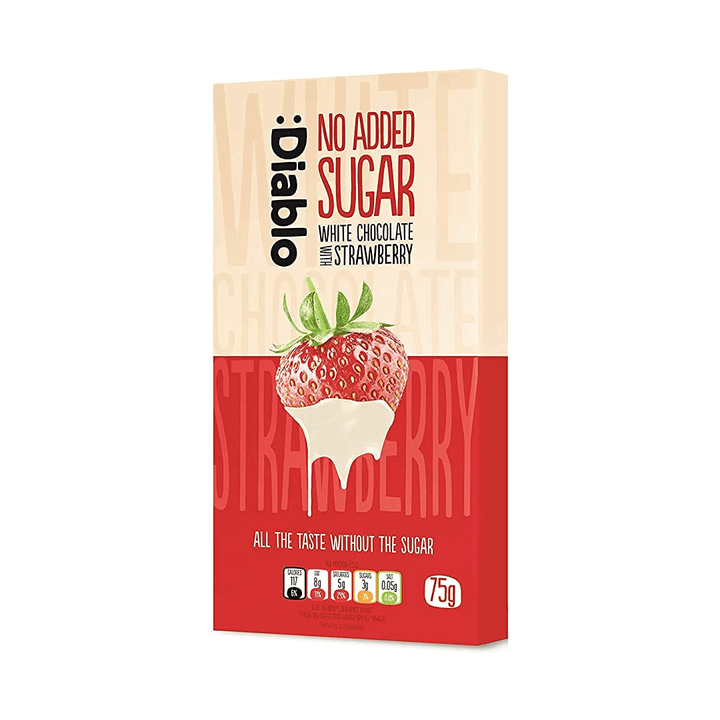 Diablo Weisse Schokolade mit Erdbeere  Ohne Zuckerzusatz - zu