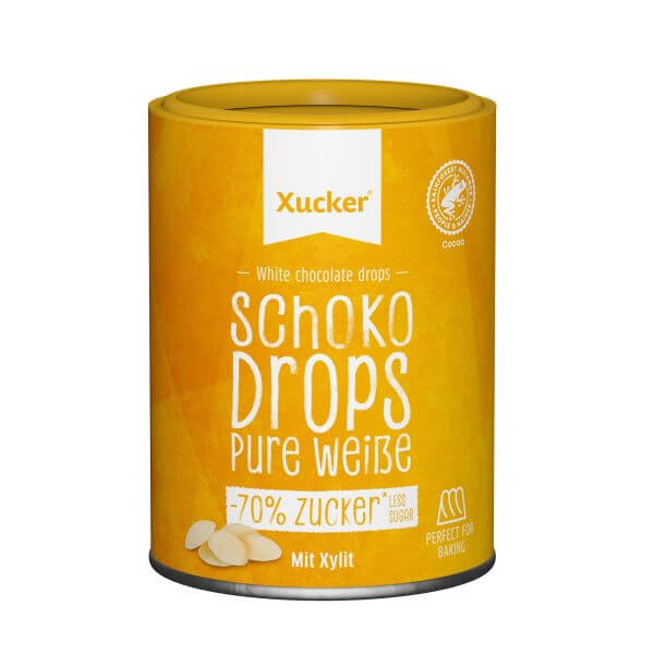 Xucker Weiße Schoko-Drops Ohne Zuckerzusatz- vorne