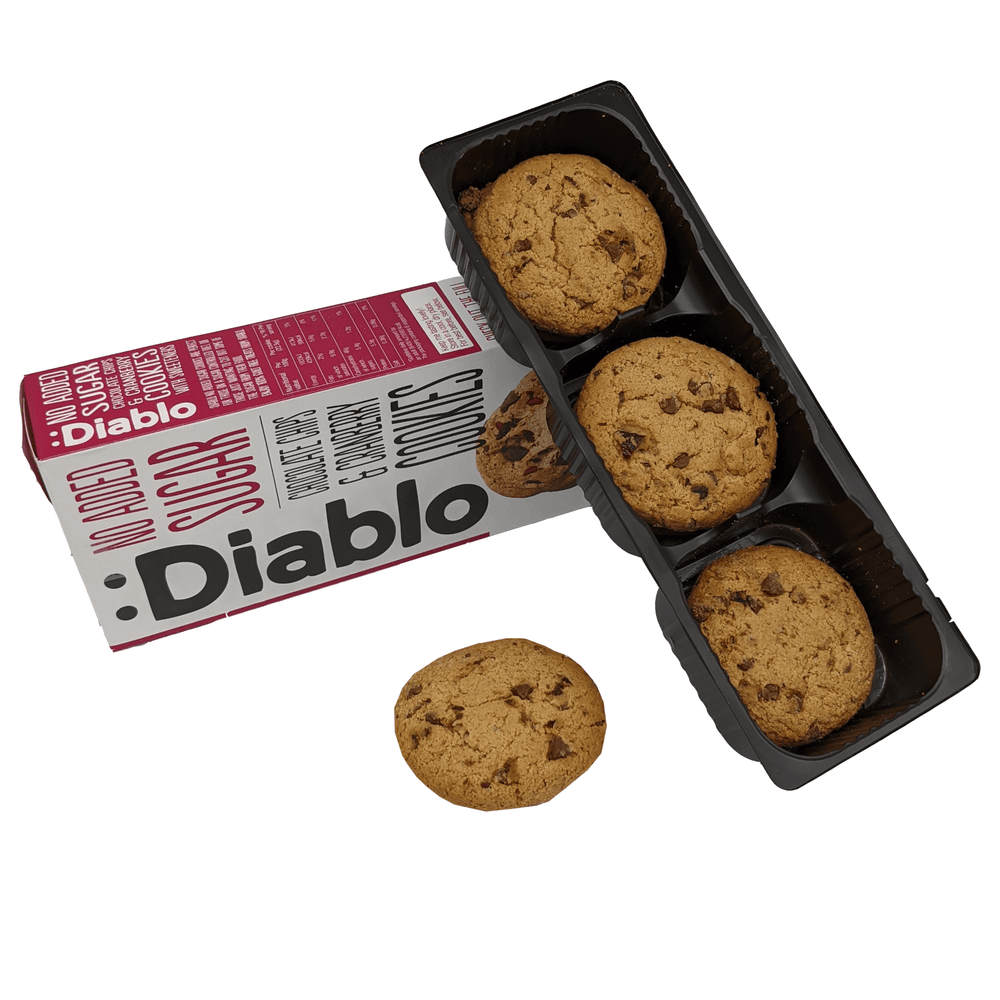 Diablo Chocolate Chips und Cranberry Cookies Ohne Zuckerzusatz - offen
