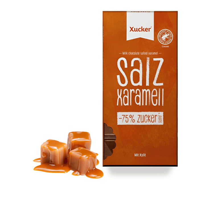 Schokolade Vollmilch mit Salz-Xaramell  Ohne Zuckerzusatz